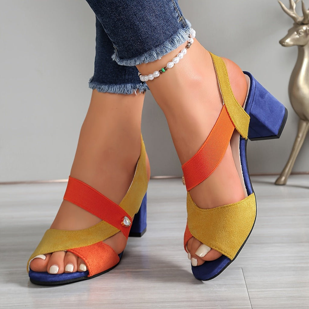 Faustine | Low Block Heel Wide Fit Sandals Black Brown White