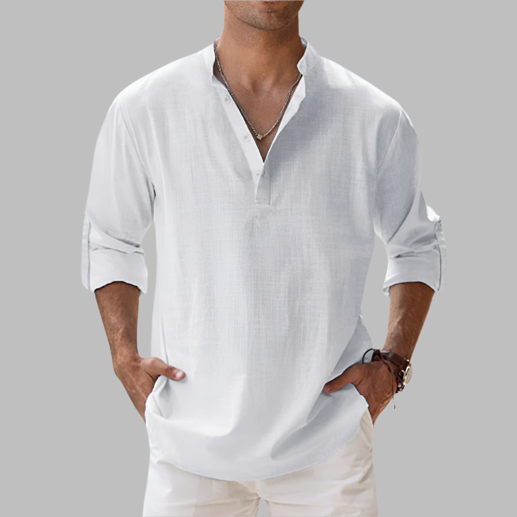 Atticus | White Pink Linen Summer Dress Shirt Chinos Trousers Men — White