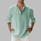 Atticus | White Pink Linen Summer Dress Shirt Chinos Trousers Men — Green