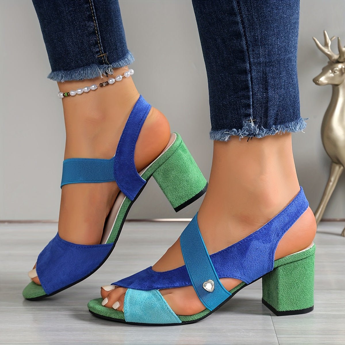 Faustine | Low Block Heel Wide Fit Sandals Black Brown White