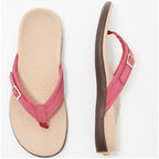 Ninon | Comfortable Low Heel Wide Fit Flat Heeled Sandals — Pink