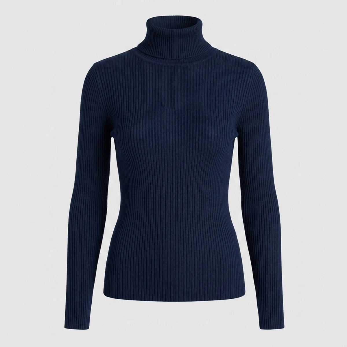 AuraKnit - Ribbed Knit Turtleneck Top