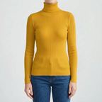 AuraKnit - Ribbed Knit Turtleneck Top
