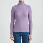 AuraKnit - Ribbed Knit Turtleneck Top