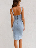Valentina | Women's Denim Shirt Midi Maxi Dress