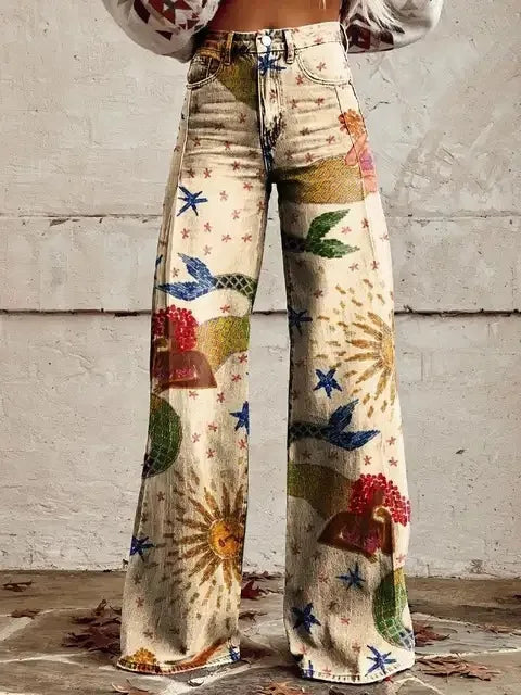 Celestine | Wide Leg Flowy Pink Linen Summer Pants — 4