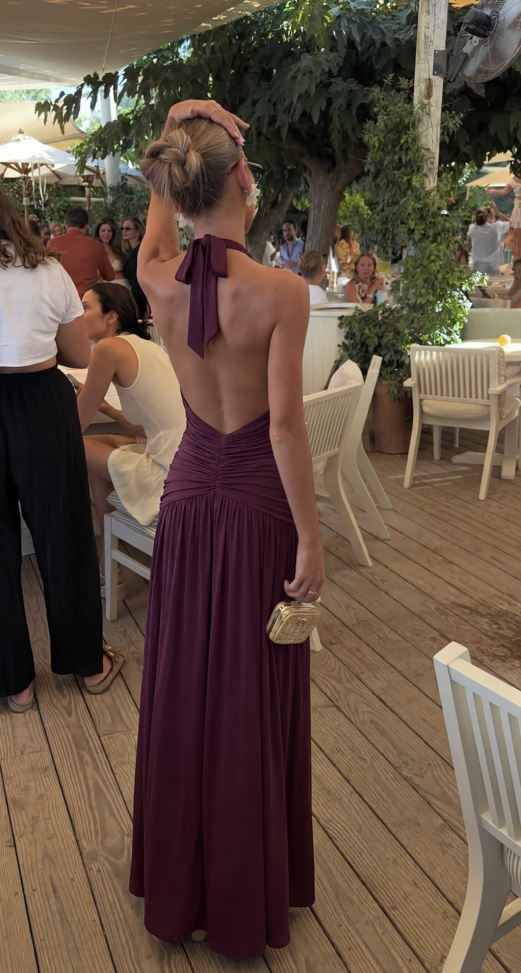Juliette | Red Purple White Lace Halter Maxi Dresses