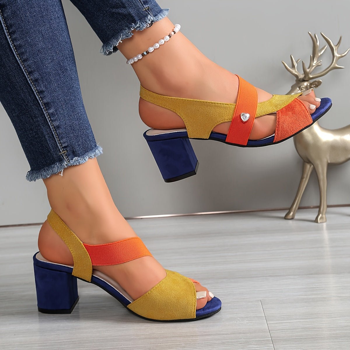 Faustine | Low Block Heel Wide Fit Sandals Black Brown White
