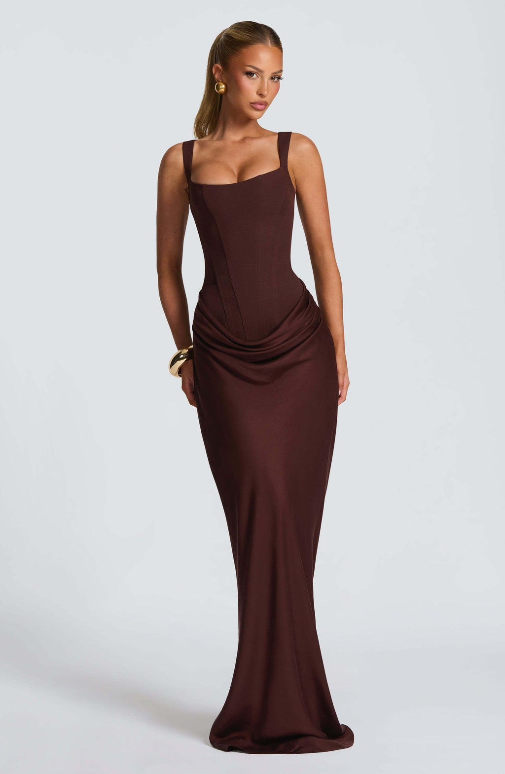 Persephone | White Satin Halter Maxi Wedding Guest Dress Spring Summer