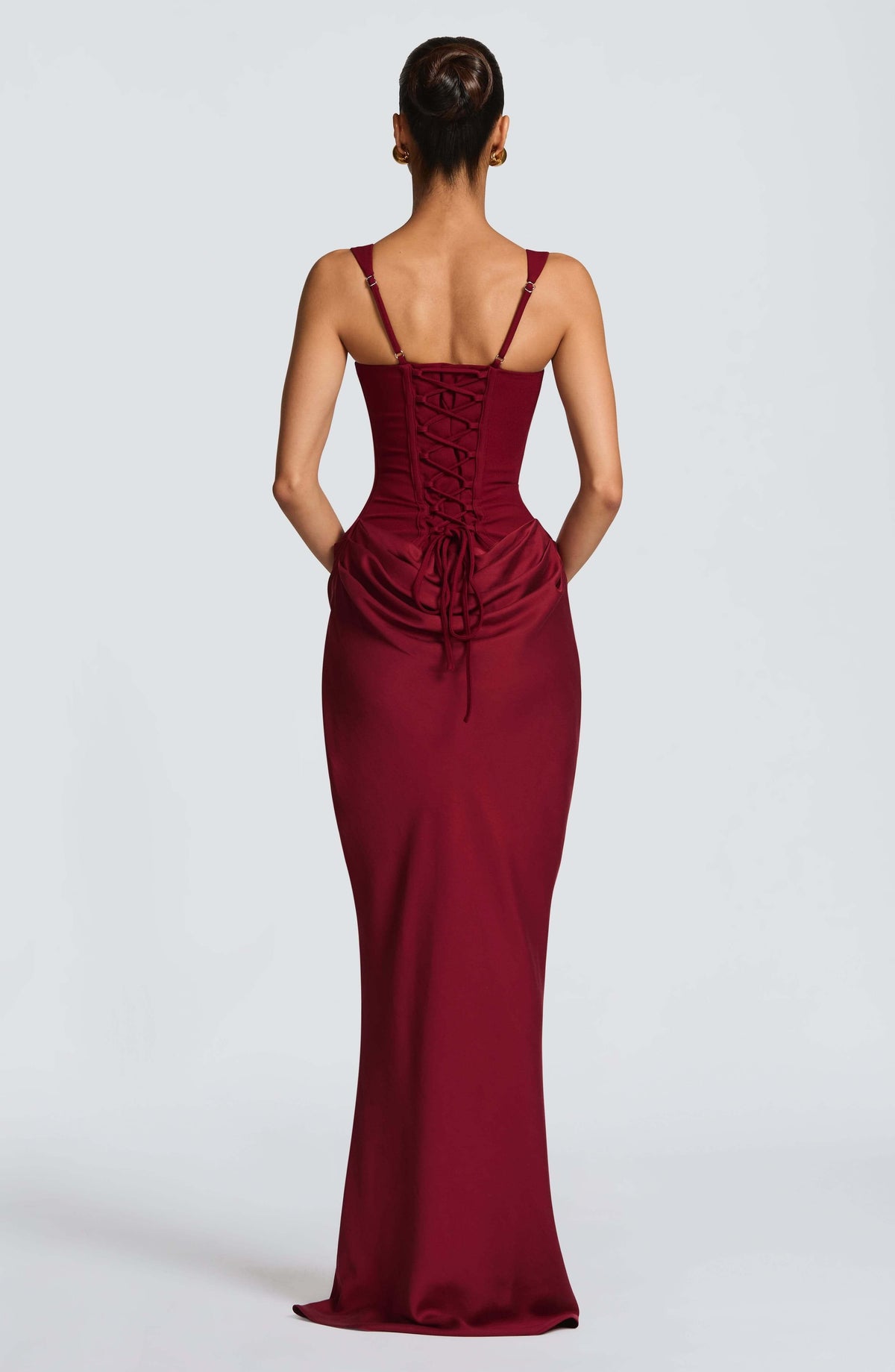 Persephone | White Satin Halter Maxi Wedding Guest Dress Spring Summer