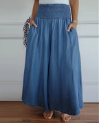 Coralie | Wide Leg White Linen Trousers Romper Pants Casual