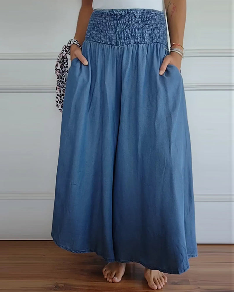 Coralie | Wide Leg White Linen Trousers Romper Pants Casual