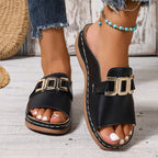 Katarina | Strappy Low Wedge Block Heel Silver Sandals