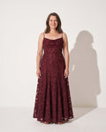 Honorine | Strapless Satin Maxi Evening Dress One Shoulder Midi — voorkant