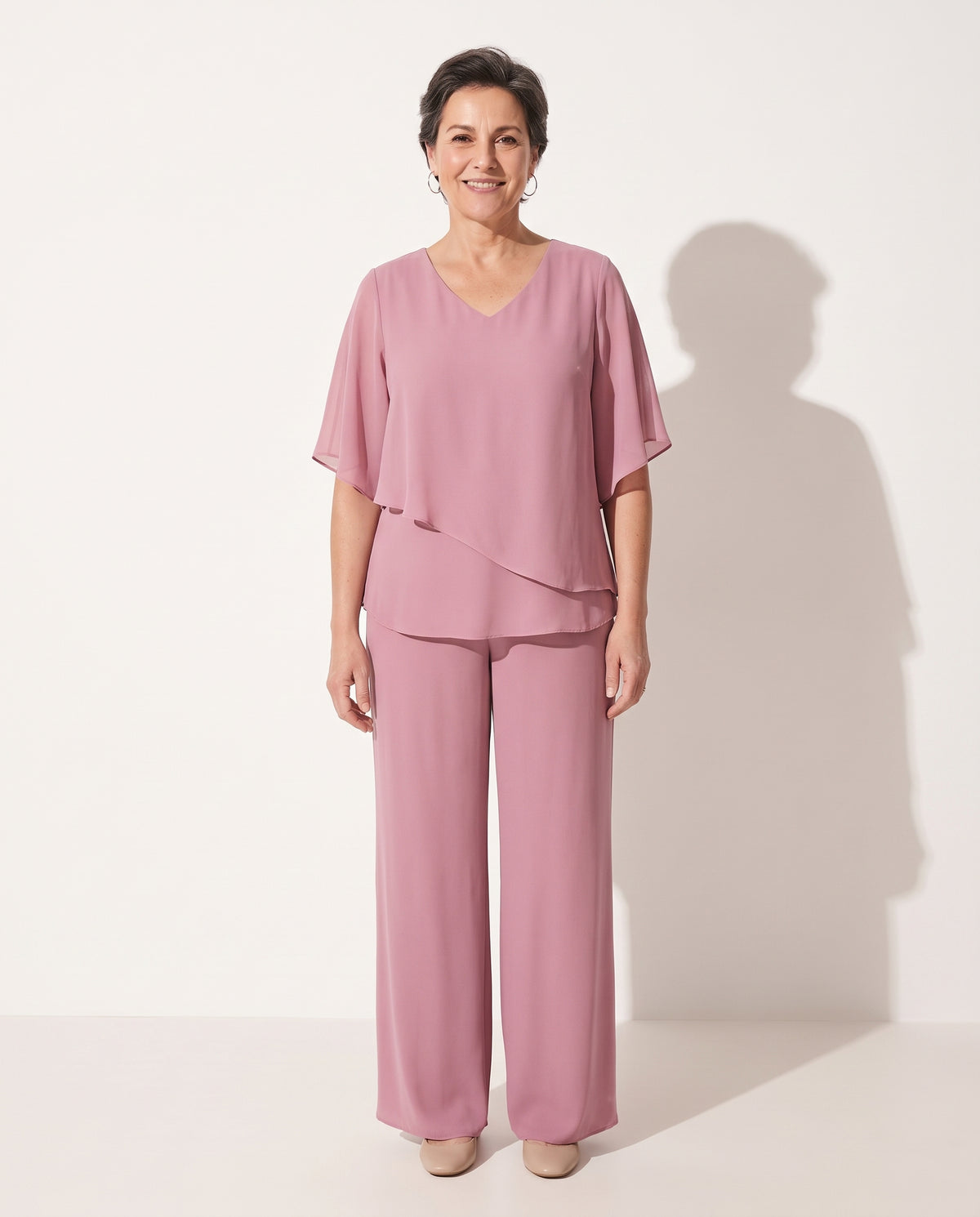 Genevieve | Women Summer Jumpsuits Two-Piece Chiffon Set — voorkant