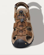 Ellis | Black Strappy Low Flat Heel Sandals Mid Block — voorkant