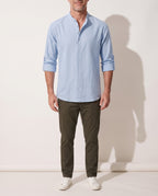 Atticus | White Pink Linen Summer Dress Shirt Chinos Trousers Men — voorkant