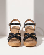 Manon | Low Heel Pink Silver Platform Heeled Sandals — voorkant