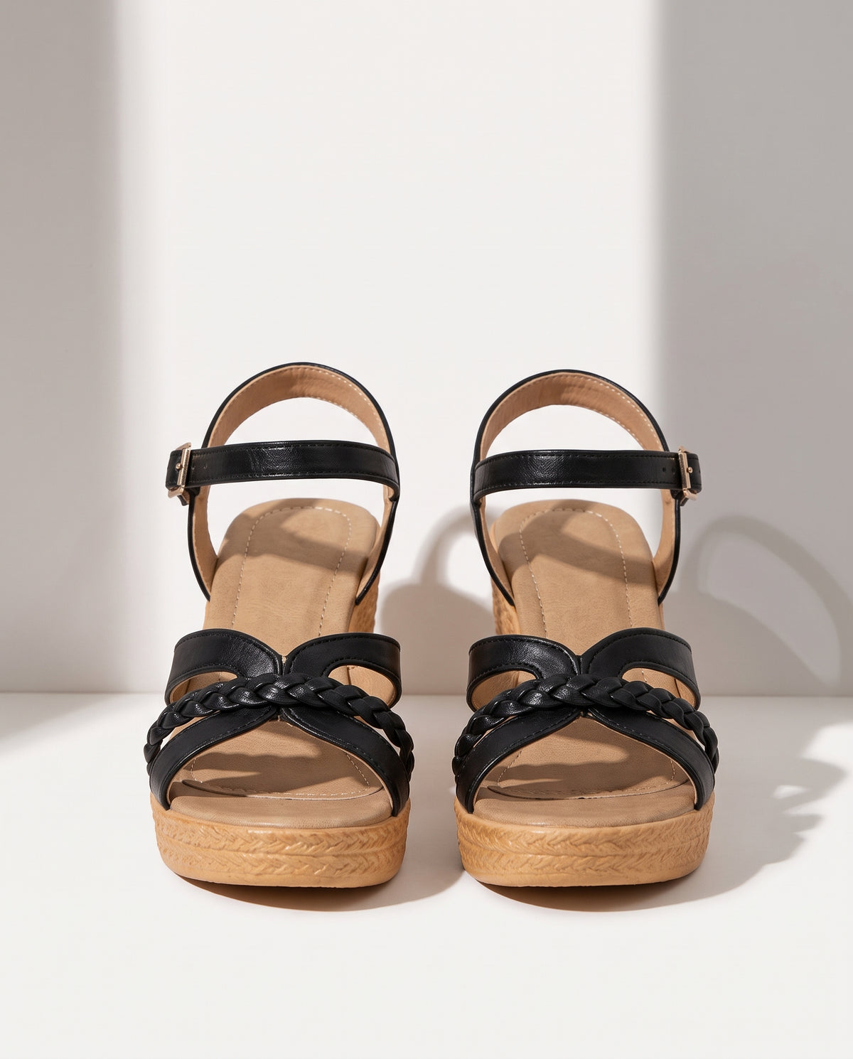 Manon | Low Heel Pink Silver Platform Heeled Sandals — voorkant