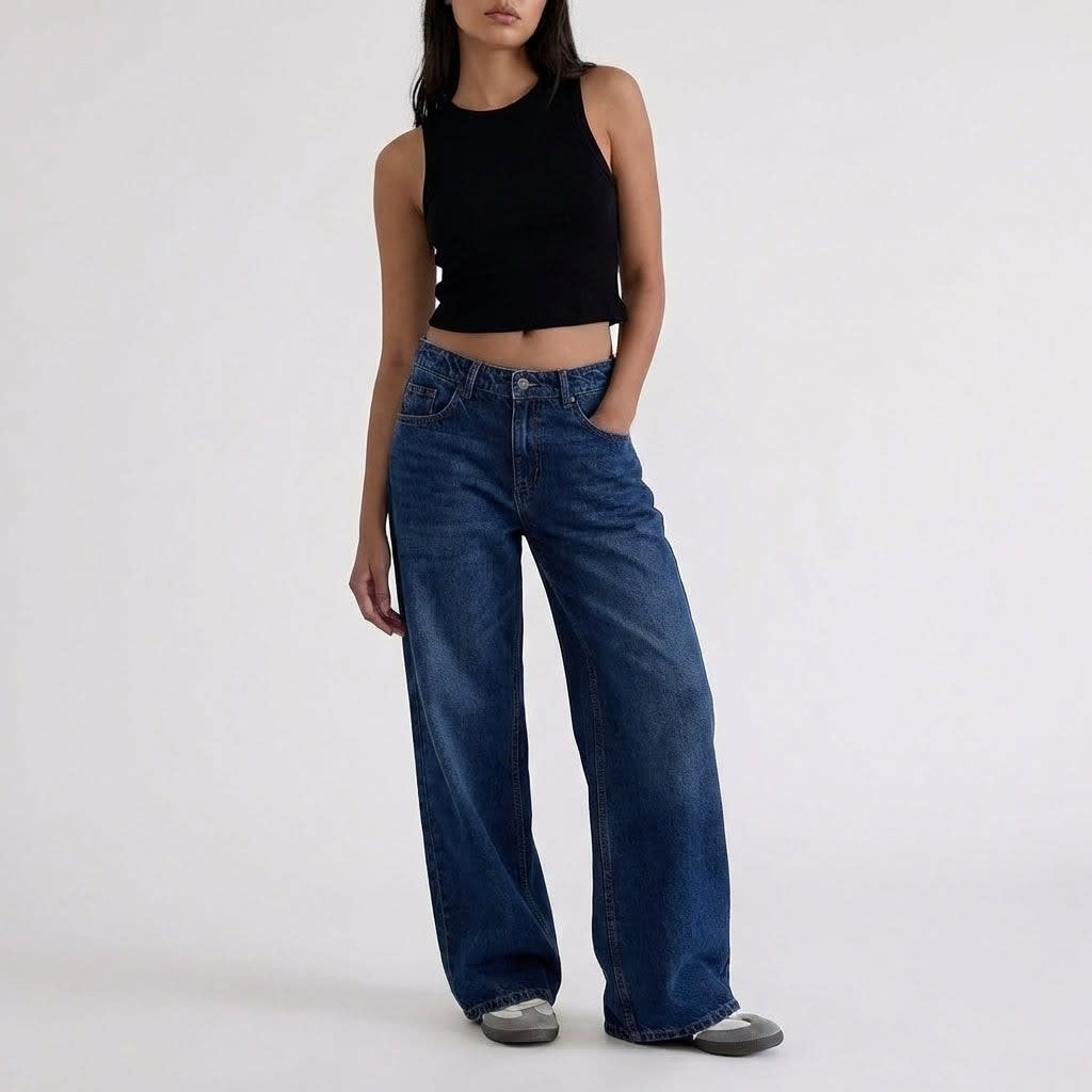 Manon | High Rise Wide Leg Linen Pants — Dark Blue