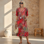 Constance | Short Sleeve Cotton Casual Midi Dress Summer Dresses