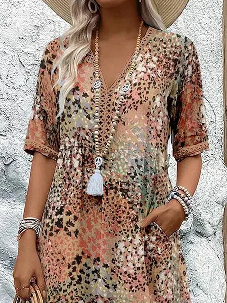 Constance | Short Sleeve Cotton Casual Midi Dress Summer Dresses