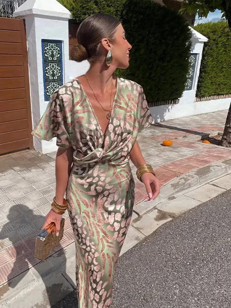 Vivienne | White Short Sleeve Midi Dress Summer Spring Wedding Guest