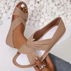 Delphine | Low Heel Silver Pink Metallic Sandals Summer Slip-On
