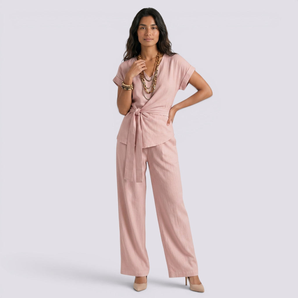 Georgiana | Summer Elegant Two-Piece Jumpsuit Playsuit Outfit — Pink