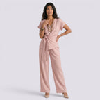 Georgiana | Summer Elegant Two-Piece Jumpsuit Playsuit Outfit — Pink
