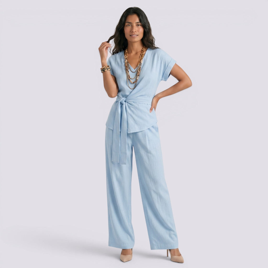 Georgiana | Summer Elegant Two-Piece Jumpsuit Playsuit Outfit — Sky Blue