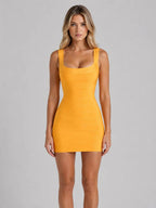 Adeline | Strapless Corset Bodycon Mini Dress Black Pink White — Golden Orange