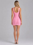 Adeline | Strapless Corset Bodycon Mini Dress Black Pink White