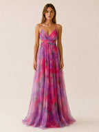 Cosima | Spring Summer Floral Maxi Wedding Guest Dress Petite Dresses — Pink