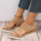 Sylvie | Pink Low Wedge Platform Heel Sandals for Women
