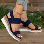 Sylvie | Pink Low Wedge Platform Heel Sandals for Women