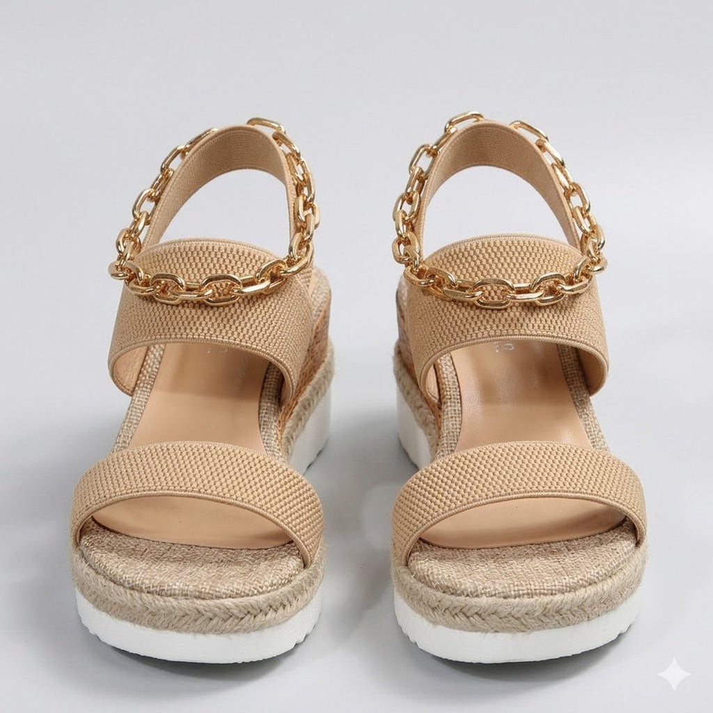 Sylvie | Pink Low Wedge Platform Heel Sandals for Women