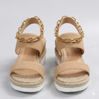Sylvie | Pink Low Wedge Platform Heel Sandals for Women