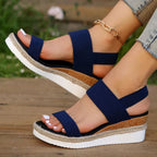 Sylvie | Pink Low Wedge Platform Heel Sandals for Women
