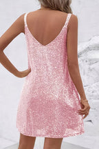 Sidonie | Strapless Sequin Mini Dress White Black Satin Cocktail
