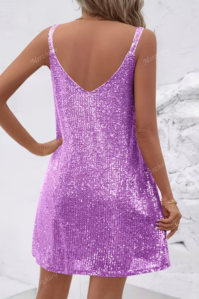 Sidonie | Strapless Sequin Mini Dress White Black Satin Cocktail